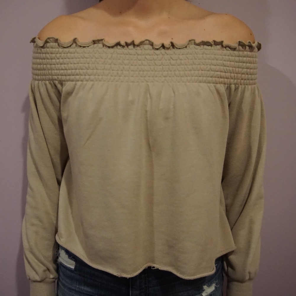 Kimichi Blue Off the Shoulder Sweatshirt Top